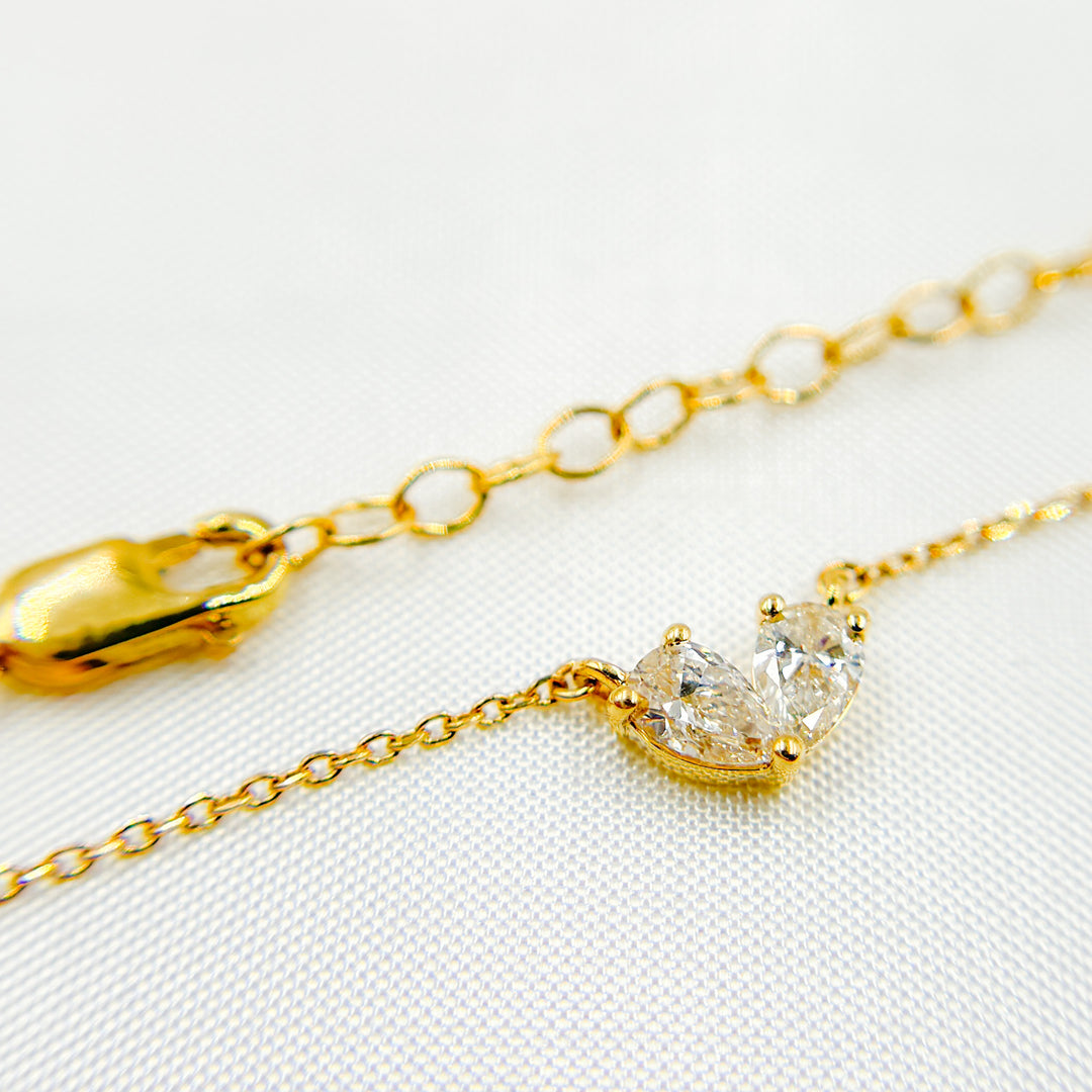 14K Solid Gold Diamond Necklace. NFF71462