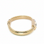 Load image into Gallery viewer, CB97170EM8X6. 14k Solid Gold Diamond, Emerald, and Mother of Pearl Fancy Bracelet