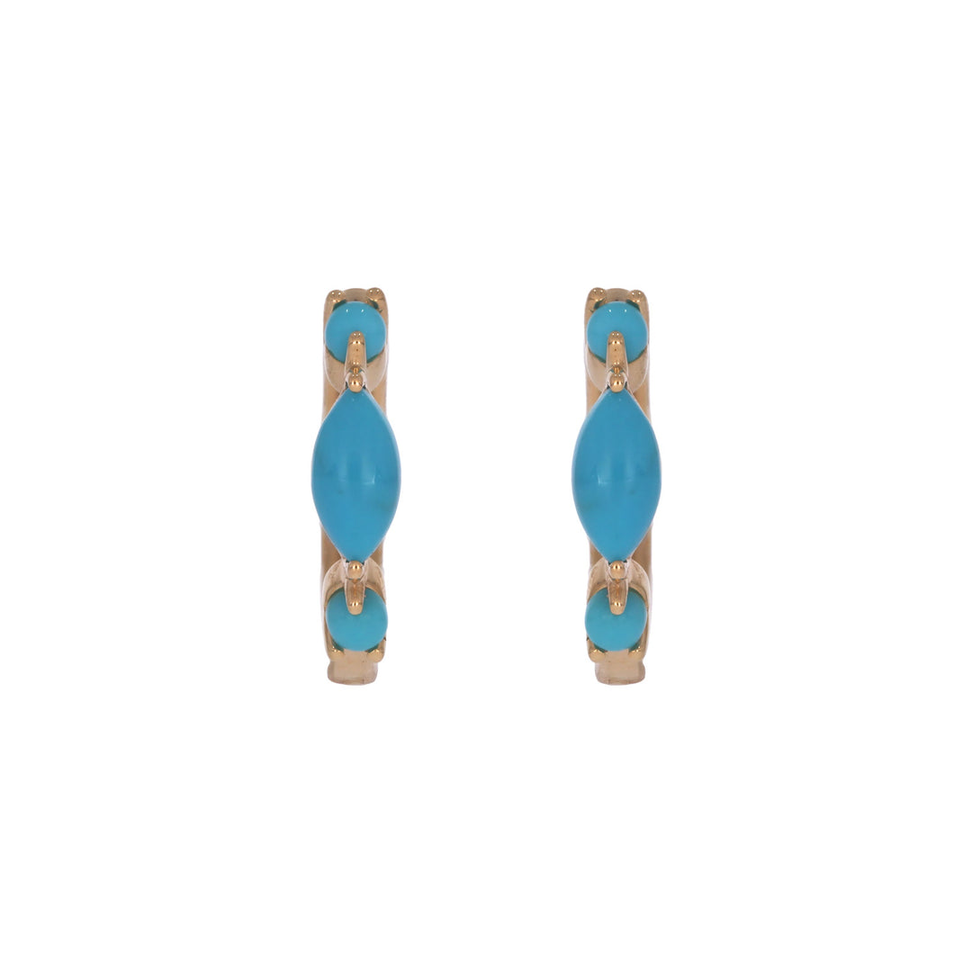 CE97339TQ6X3. 18K Solid Gold Turquoise Earring