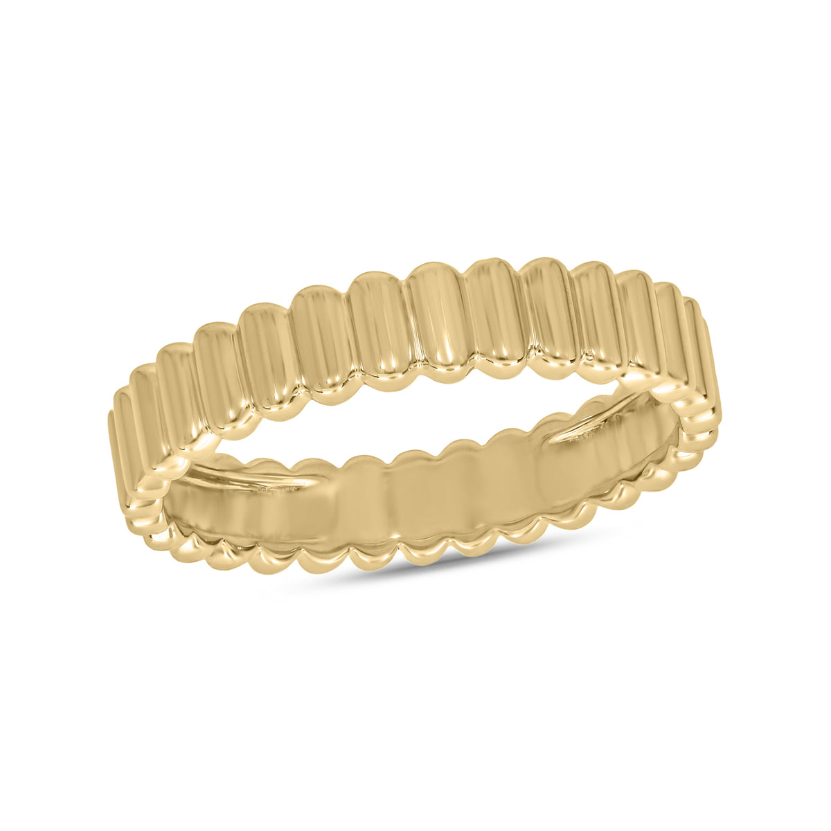 14K Solid Yellow Gold Bars Ring.