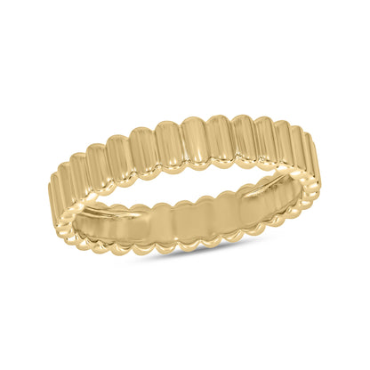 14K Solid Yellow Gold Bars Ring.