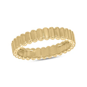 14K Solid Yellow Gold Bars Ring. 