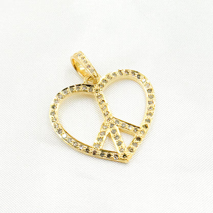 Silver Heart Peace Pendant