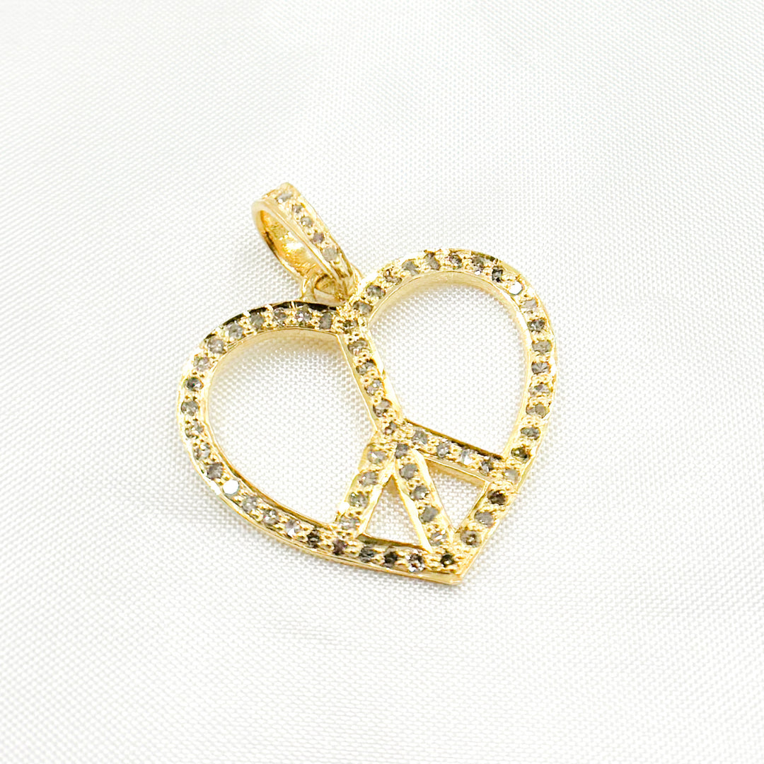 DP809. Diamond Sterling Silver Heart Peace Pendant