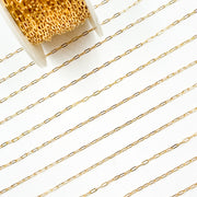 V287GF. 14K Gold Filled Flat Paperclip Link Chain