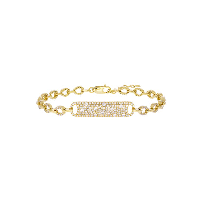 BFI61121. 14k Solid Yellow Gold Diamond Fancy Bracelet