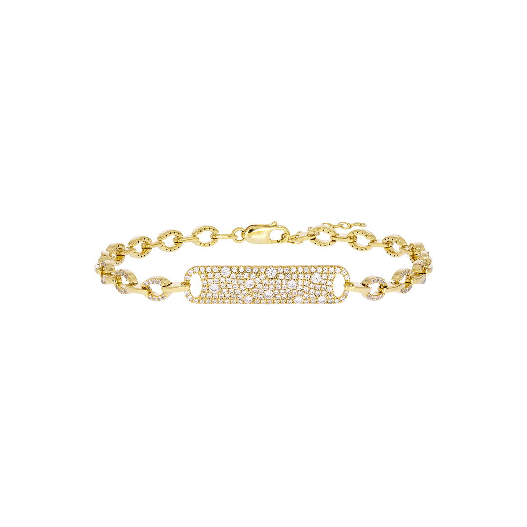 BFI61121. 14k Solid Yellow Gold Diamond Fancy Bracelet