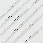 Load image into Gallery viewer, V33SS. Sterling Silver Twisted &amp; Diamond Cut Rectangle Chain
