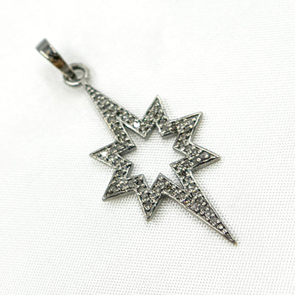 DP365. Diamond Sterling Silver Star Pendant