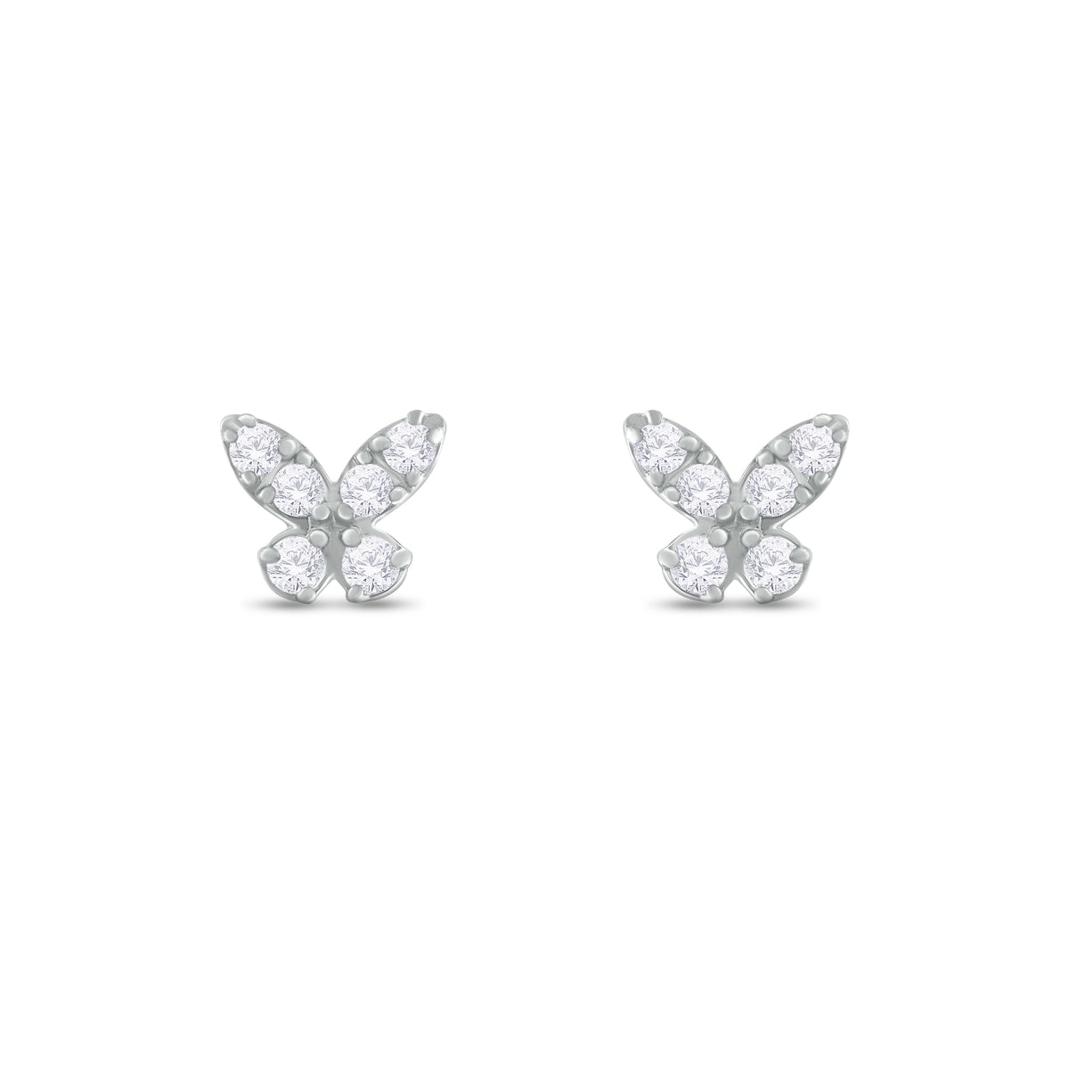 ER421140. 14K Solid Gold Diamond Butterfly Studs