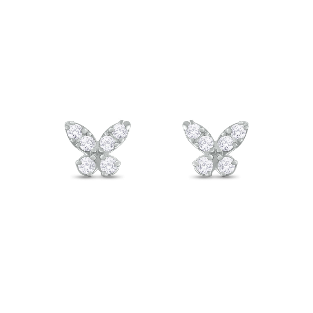 ER421140. 14K Solid Gold Diamond Butterfly Studs