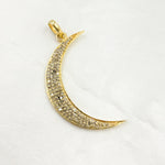 Load image into Gallery viewer, DP1002. Diamond Sterling Silver Moon Pendant
