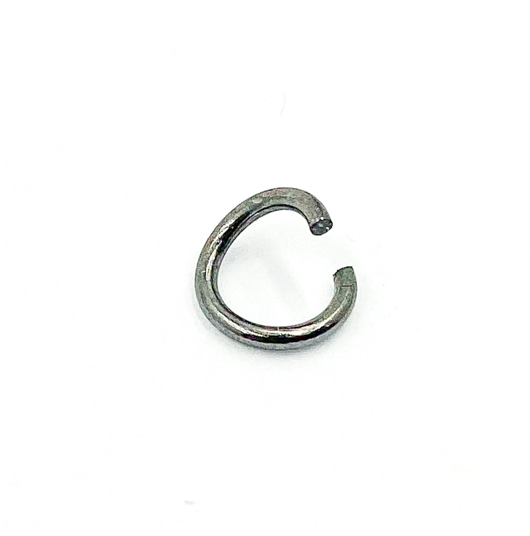 MFT080DE5BR I Black Rhodium 925 Sterling Silver Open Jump Ring Gauge: 20. Size: 5mm.