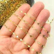 14K Solid Gold Flat Marina Link Unfinished Chains