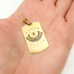 Load image into Gallery viewer, DP780. Diamond Sterling Silver Rectangle Eye Pendant
