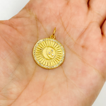 Load image into Gallery viewer, 14K Solid Gold with Diamonds Circle Shape with Moon Charm. GDP119
