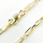 Load image into Gallery viewer, 14K Solid Gold Paperclip Long &amp; Short Link Necklace. 06014559FD
