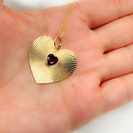 Load image into Gallery viewer, 14K Solid Gold Heart Charm with Stone in the Center. CGDP51
