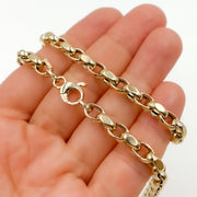 14K Solid Gold Hollow Cable Link
