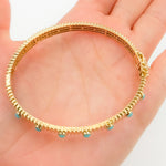 Load image into Gallery viewer, BNZ68428TQ. 14k Solid Gold Gemstone Bangle
