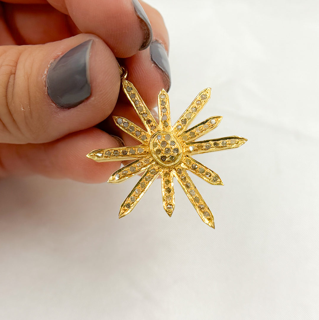 DP278. Diamond & Sterling Silver Sun Pendant