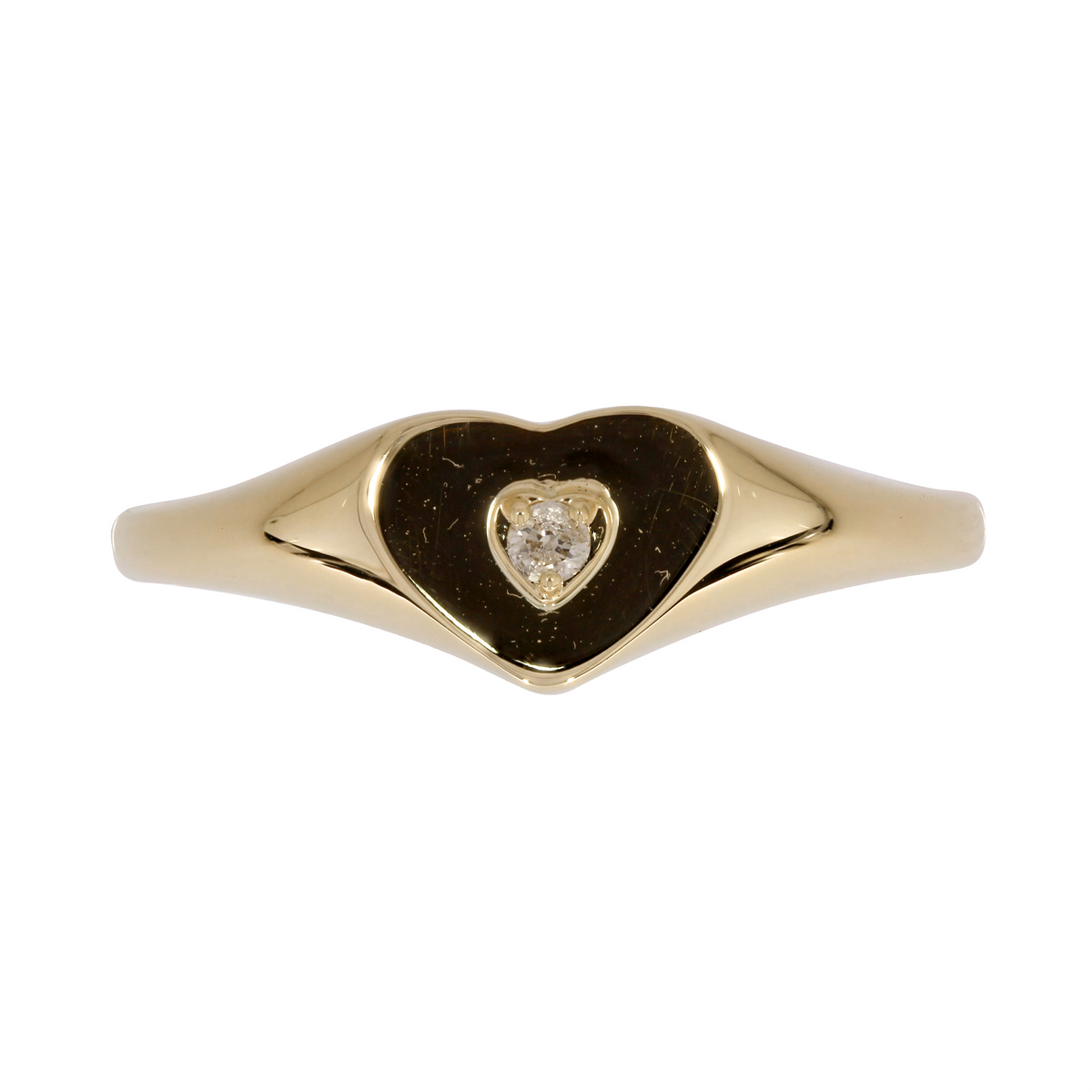 Yellow Gold Diamond Heart Ring