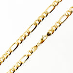 Load image into Gallery viewer, 180GA3BGA3. 14k Solid Yellow Gold Flat Figaro Chain