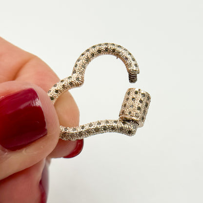 Sterling Silver Heart Carabiner Clasp