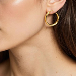 Load image into Gallery viewer, 15850024668.  14K Solid Gold Fancy Round Hollow Hoop Earrings
