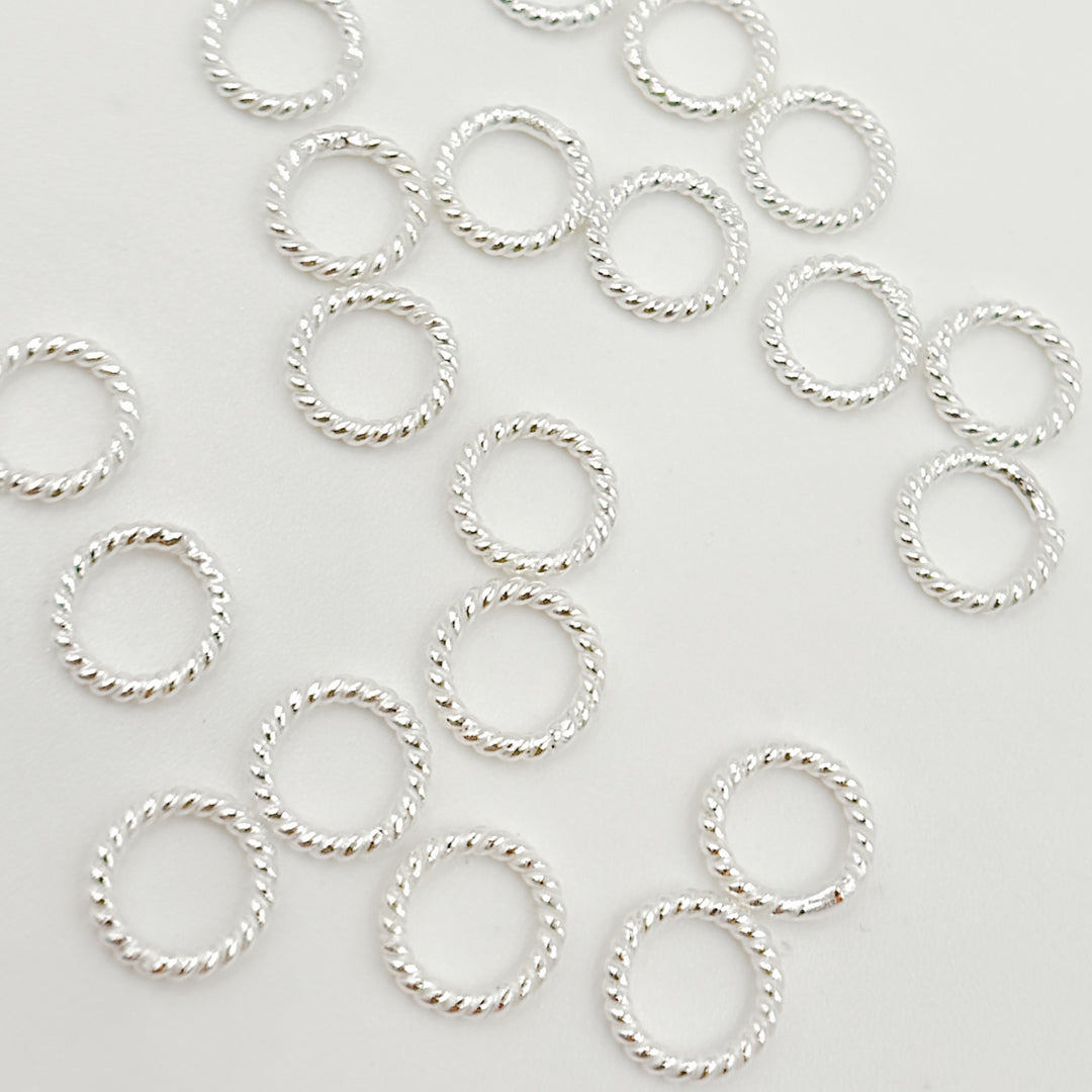 5004481CT. 6MM 20.5Gauge White Twisted Close Jump Ring
