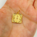 Load image into Gallery viewer, 14K Solid Gold Square Love Pendant with Diamonds. GDP181
