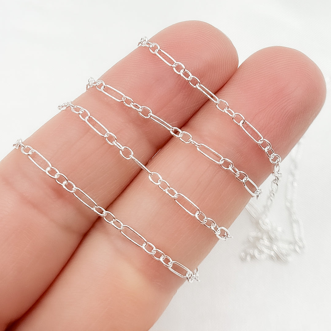 925 Sterling Silver Long and Short Link Chain. 143SS
