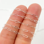 Load image into Gallery viewer, 1606FSS. Sterling Silver Flat Paperclip Chain
