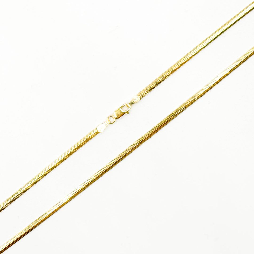 260CCTDBRA8. 14K Solid Gold Flat Snake Necklace
