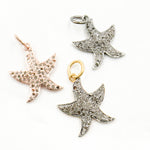 Load image into Gallery viewer, DC433. Diamond Sterling Silver Starfish Pendant
