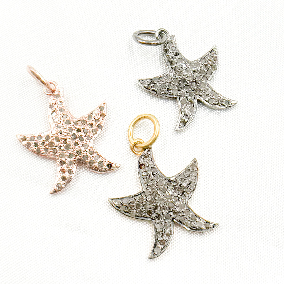 Diamond Sterling Silver Starfish Pendant