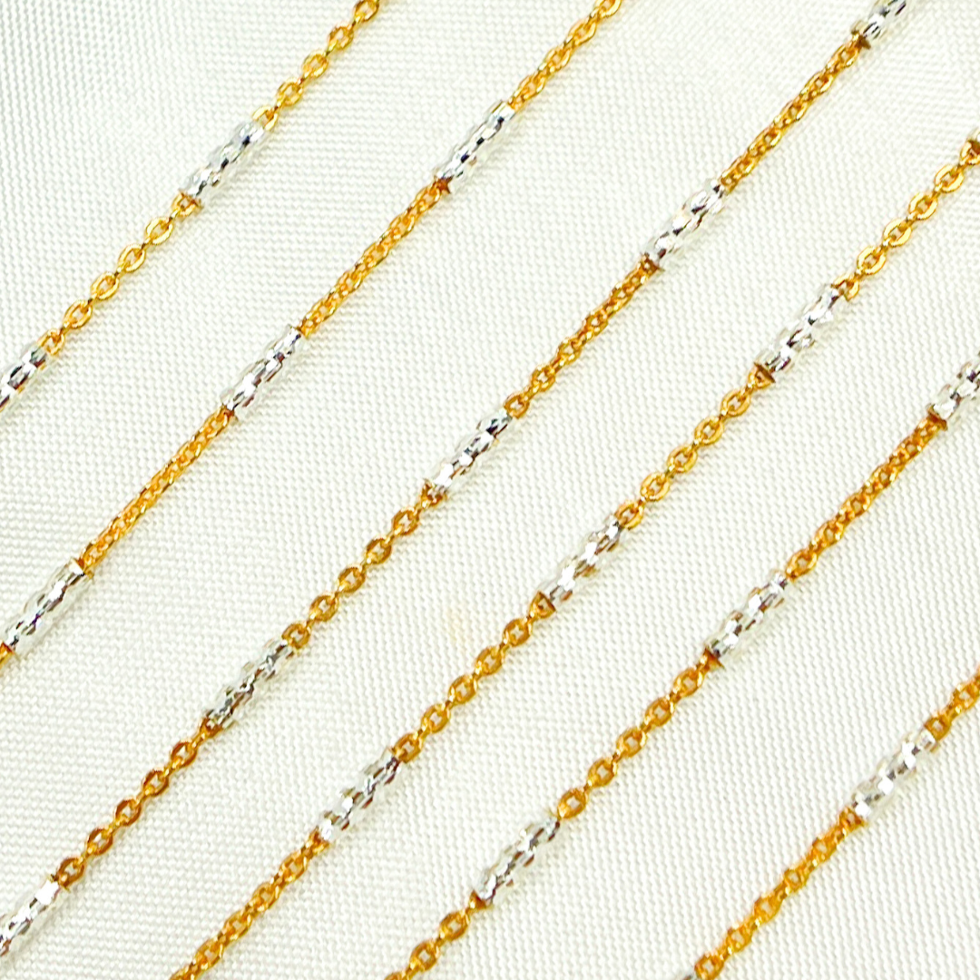 Z69GS. Gold Plated Sterling Silver Satellite Diamond Cut Tube Chain