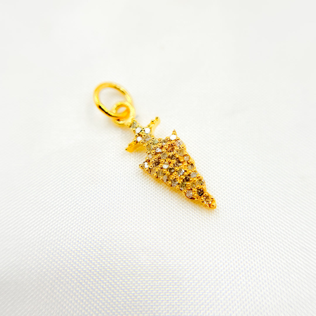 DC349. Diamond Silver Arrow Head Charm