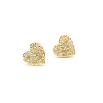 Load image into Gallery viewer, 14K Gold and Diamonds Heart Earrings. GDT03
