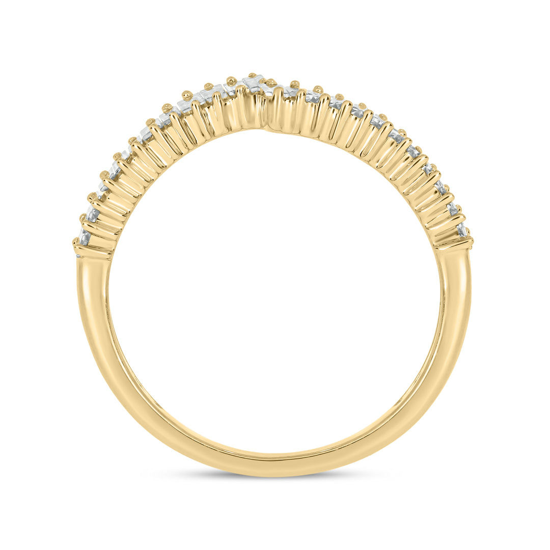 14K Solid Gold Diamond Double Line Ring. RFG17444