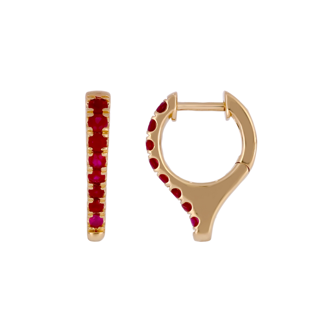 EHZ57340. 14K Solid Gold Diamond Fancy Hoops