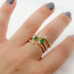 Load image into Gallery viewer, 14k Solid Gold Diamond and Emerald Ring. CR96332EM4X3
