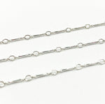 Load image into Gallery viewer, 925 Sterling Silver Dapped Bar 8x1mm &amp; Oval Link Chain. 568SS
