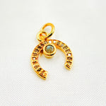 Load image into Gallery viewer, DC596. Diamond Silver Horseshoe Charm with Gemstone
