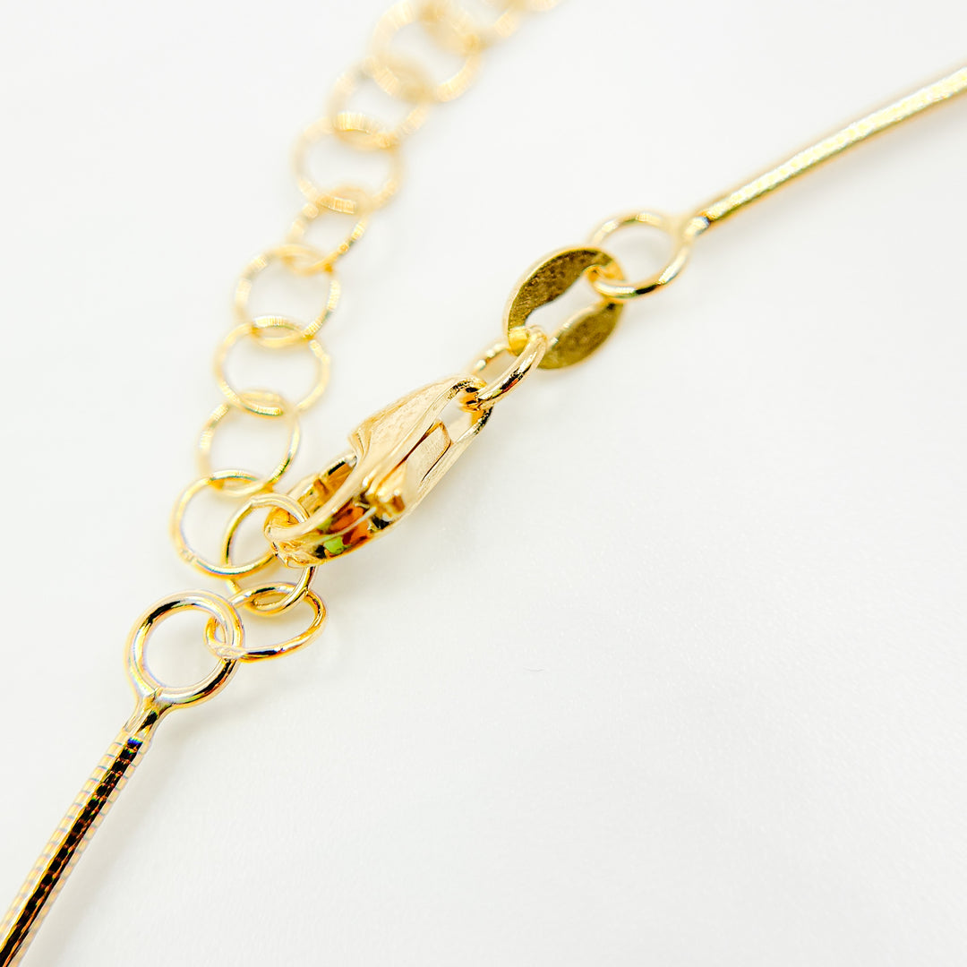 100J05SPGRHF034. 14K Solid Gold Adjustable Cord Choker Necklace