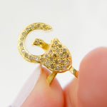Load image into Gallery viewer, DC635. Diamond &amp; Sterling Silver Gold Plated Pear Shape Trigger Clasp
