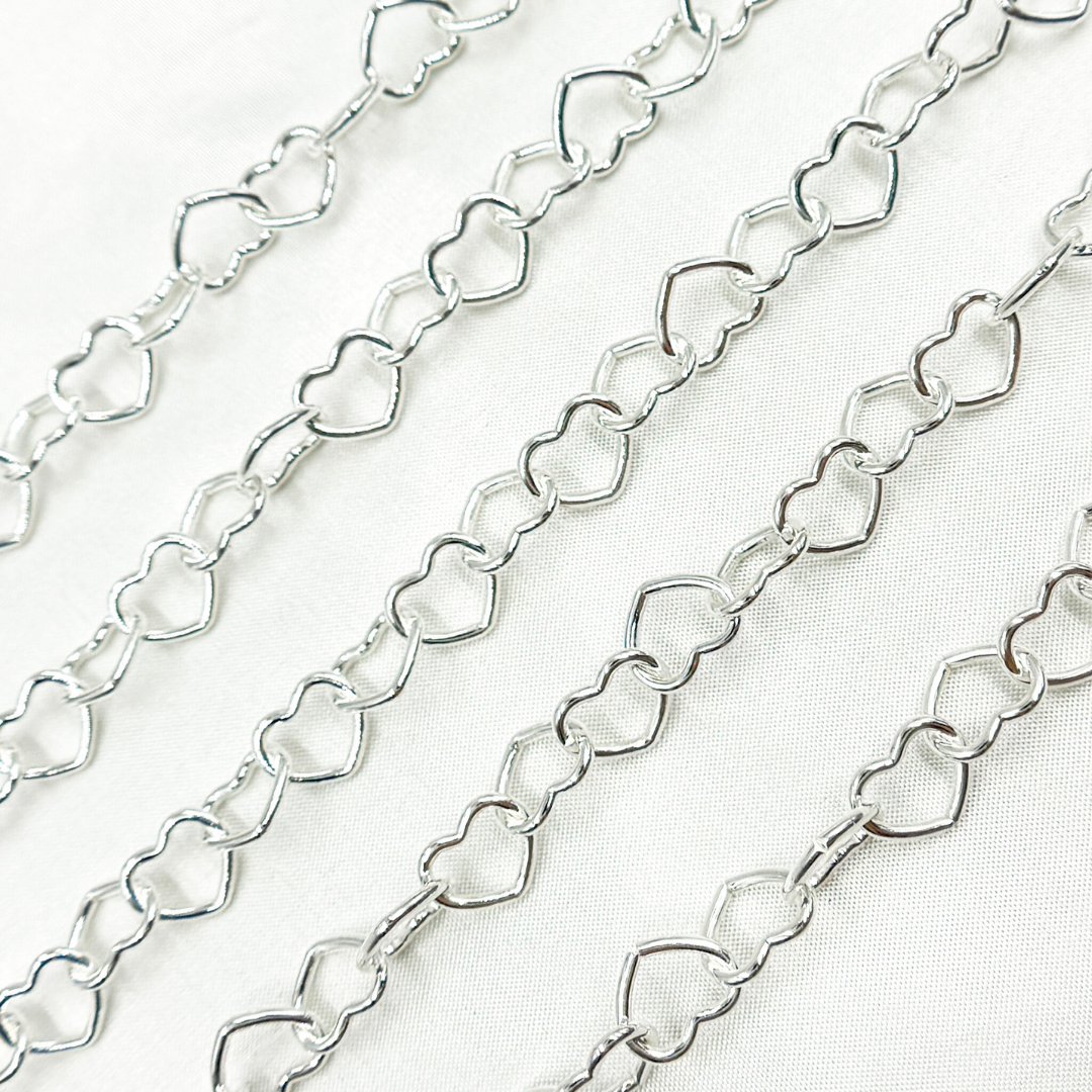 Sterling Silver Smooth Heart Chains