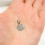 Load image into Gallery viewer, DC443. Diamond &amp; Sterling Silver Lotus Charm
