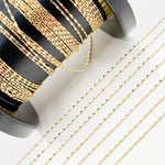 Load image into Gallery viewer, 025R02S0QT4byFt. 14K Solid Yellow Gold Cube Satellite Chain by Foot
