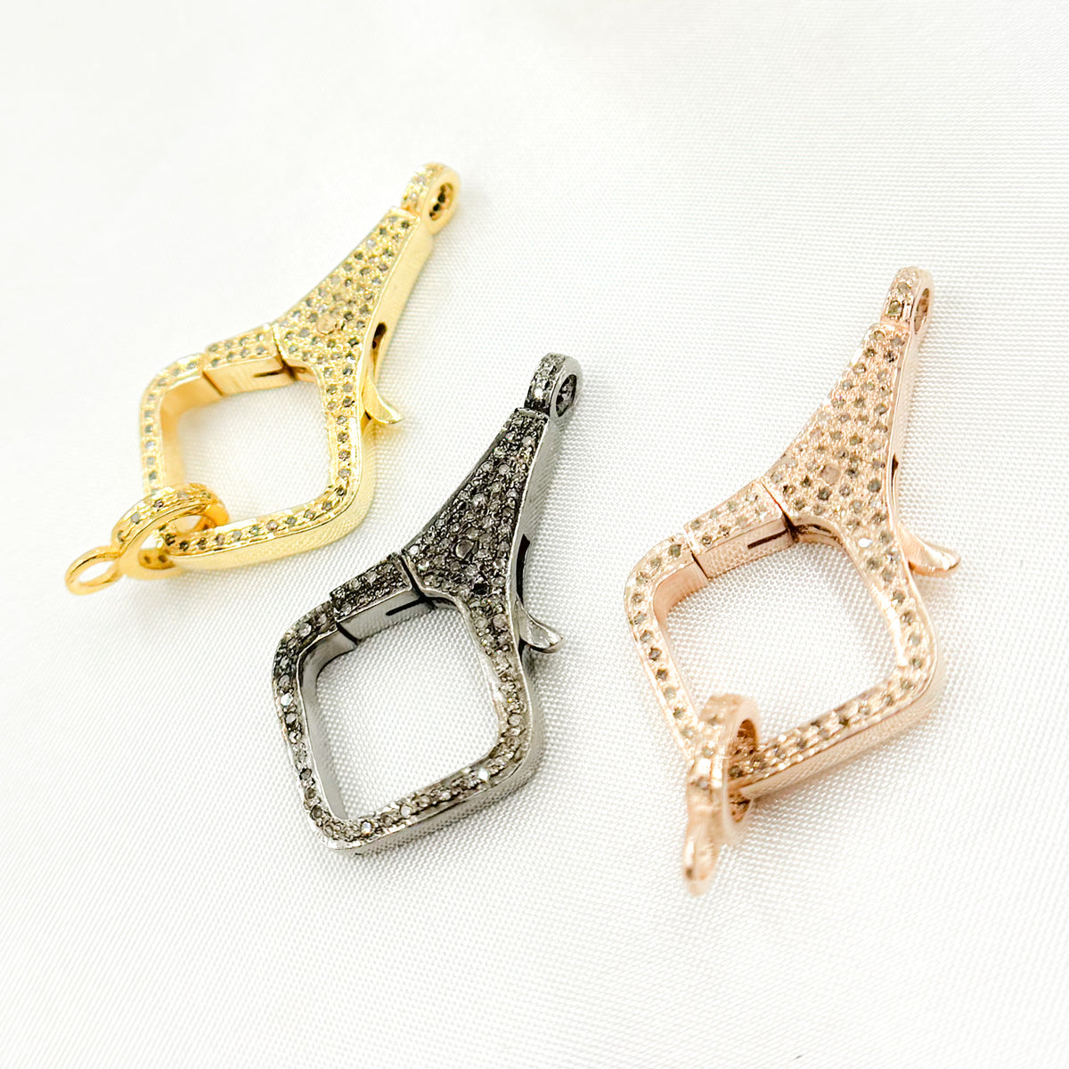 Diamond Sterling Silver Fancy Trigger Clasp